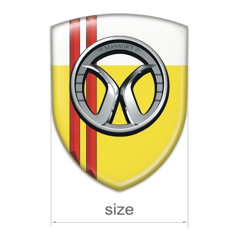Mansory Self Adhesive Car logo Emblem Yellow White with Red Stripes 