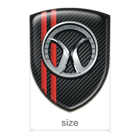 Mansory Auto Emblem Black carbon red Stripes 