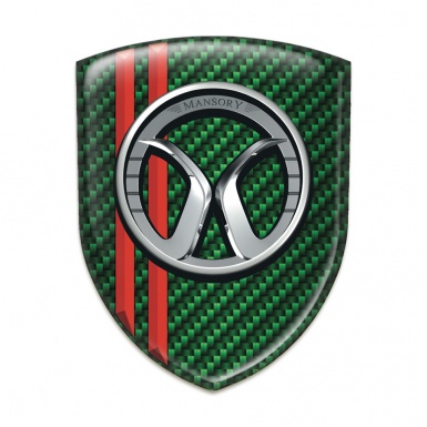 Mansory Tuning Emblem Green Carbon Red Stripes 
