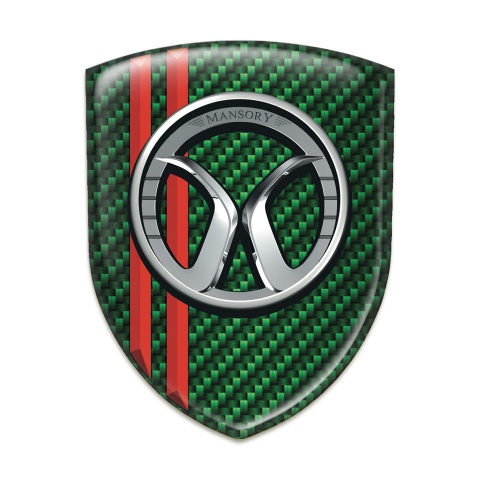 Mansory Tuning Emblem Green Carbon Red Stripes 