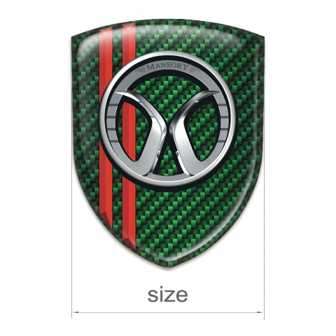 Mansory Tuning Emblem Green Carbon Red Stripes 