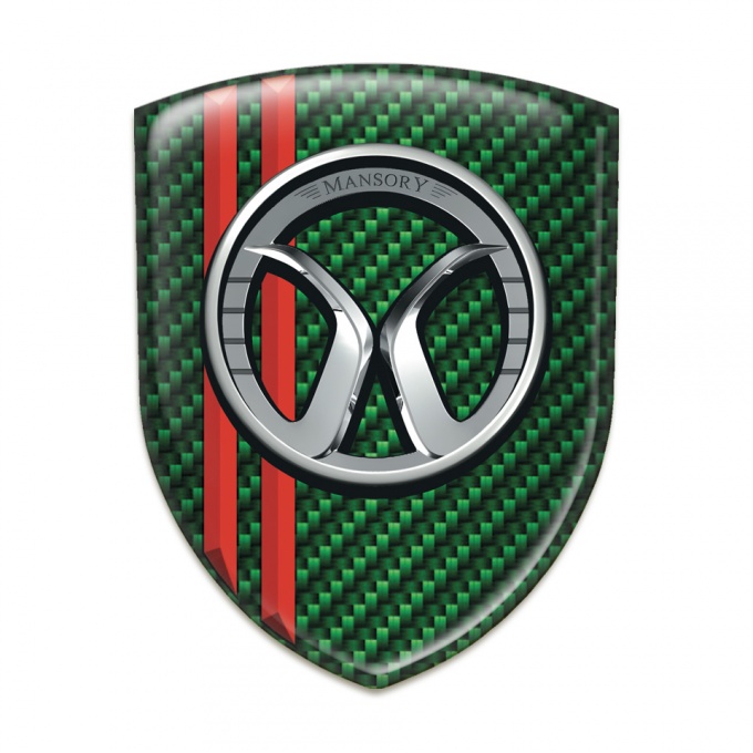 Mansory Tuning Emblem Green Carbon Red Stripes 