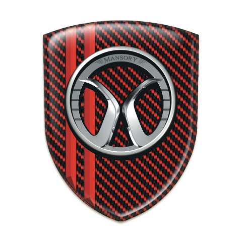 Mansory Silicone Emblem Red Carbon Red Stripes 