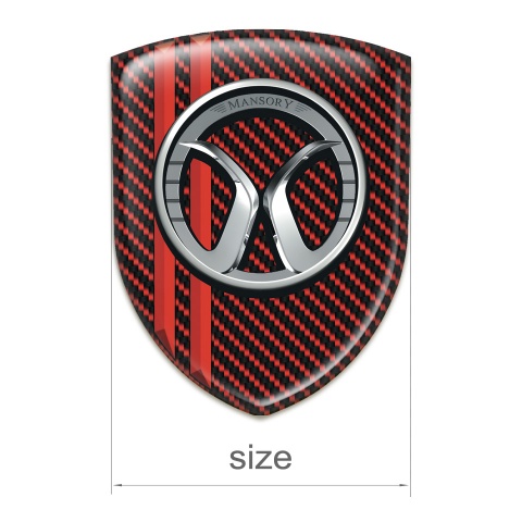 Mansory Silicone Emblem Red Carbon Red Stripes 