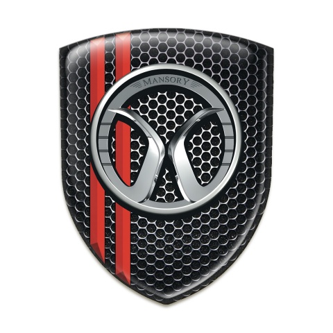 Mansory Resin Sticker Perforated Steel red Stripes 