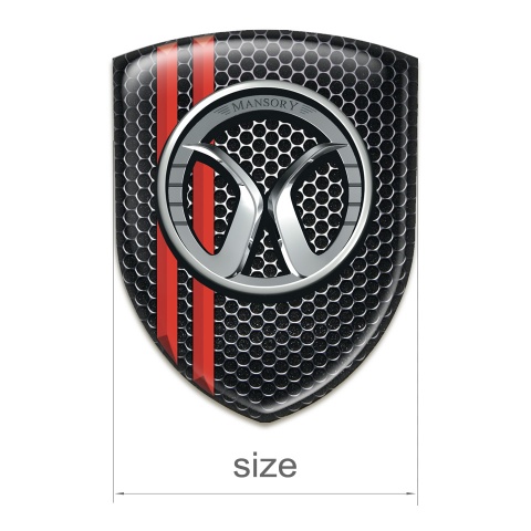Mansory Resin Sticker Perforated Steel red Stripes 