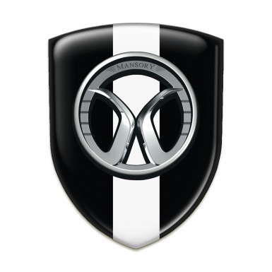 Mansory 3D Gel Emblem Black with White Tape