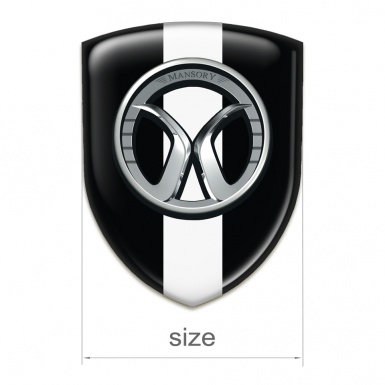 Mansory 3D Gel Emblem Black with White Tape