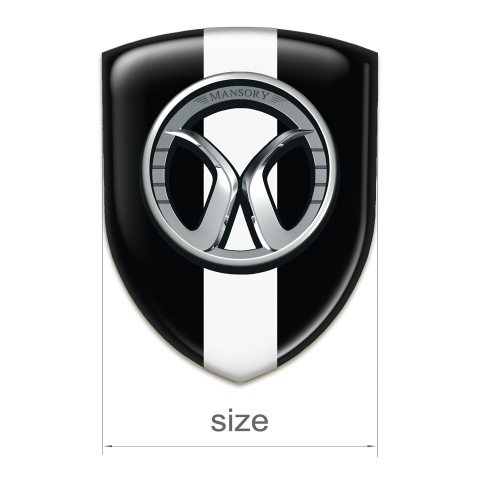 Mansory 3D Gel Emblem Black with White Tape