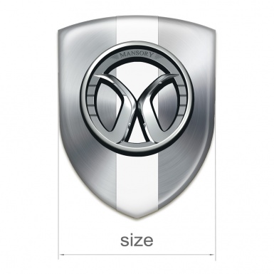 Mansory Emblem Exterior Silver with white Tape 