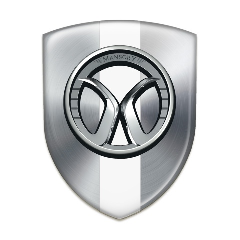 Mansory Emblem Exterior Silver with white Tape 