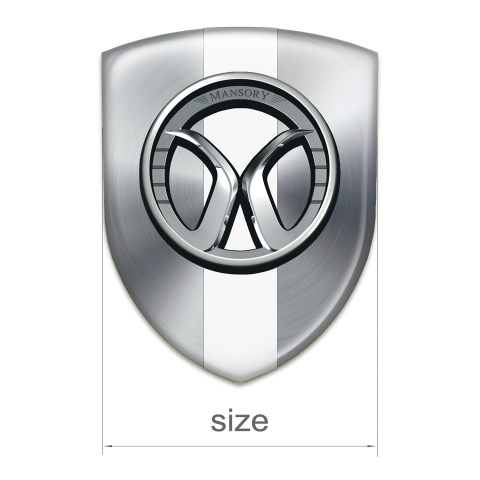 Mansory Emblem Exterior Silver with white Tape 