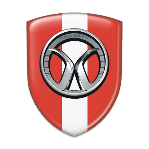 Mansory Tuning Badge  Red with White Tape