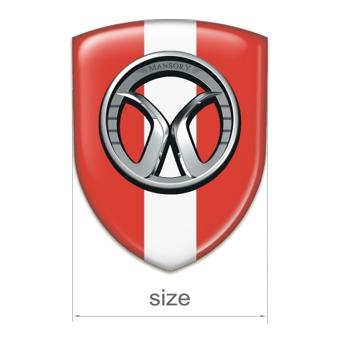 Mansory Tuning Badge  Red with White Tape