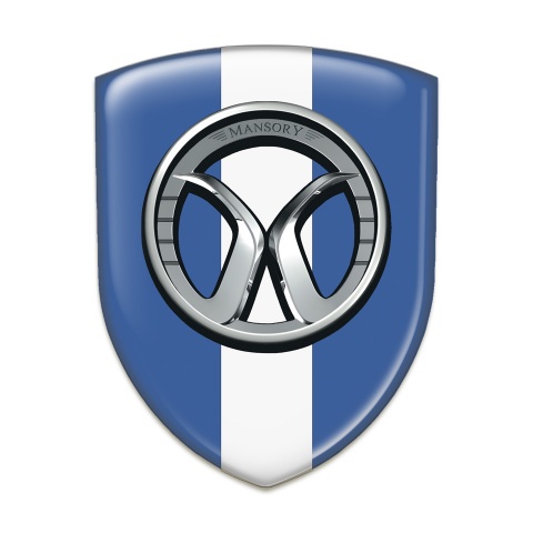 Mansory Car Accessories Badge Blue with White Tape 