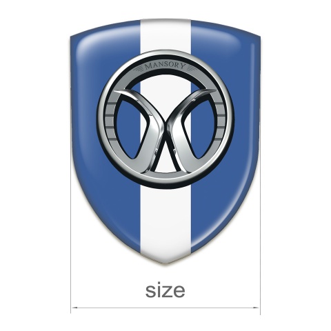 Mansory Car Accessories Badge Blue with White Tape 