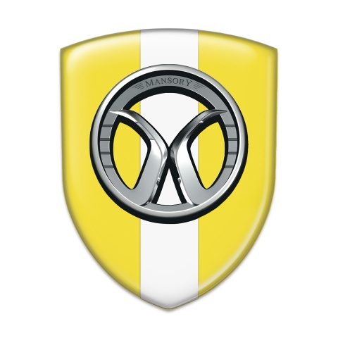 Mansory Self Adhesive Car logo Emblem Yellow with White Tape 