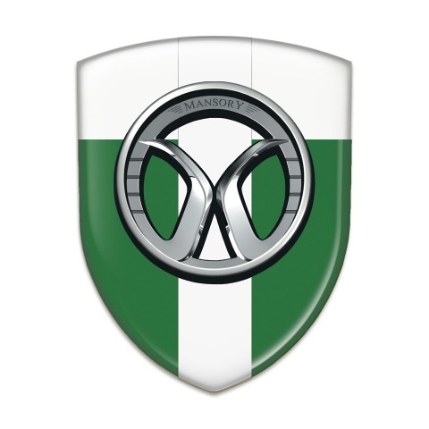 Mansory Car Interior Badge Green White with White Tape 