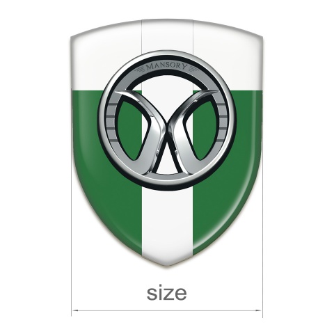 Mansory Car Interior Badge Green White with White Tape 