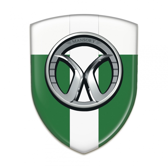 Mansory Car Interior Badge Green White with White Tape 