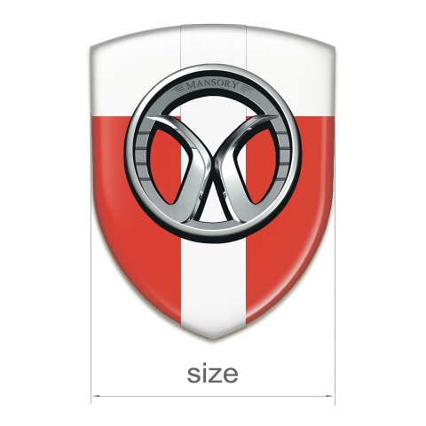 Mansory Silicone Car Decal Badge Red White with White Tape 