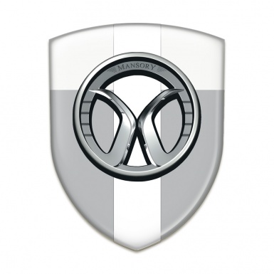 Mansory Auto Emblem Grey White with White Tape 