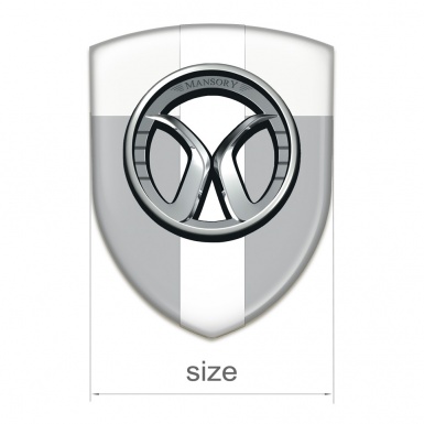 Mansory Auto Emblem Grey White with White Tape 
