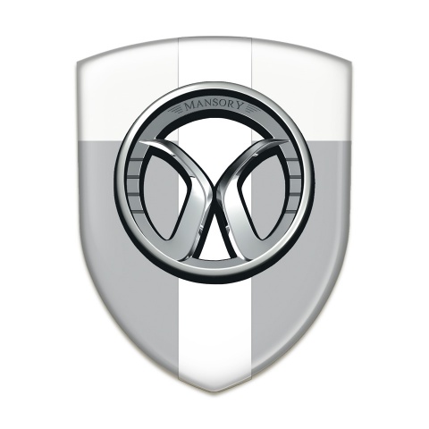 Mansory Auto Emblem Grey White with White Tape 