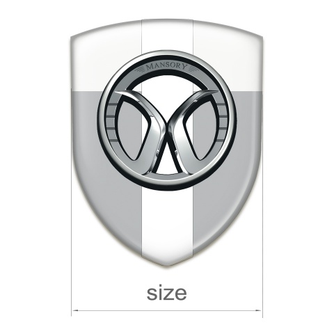 Mansory Auto Emblem Grey White with White Tape 