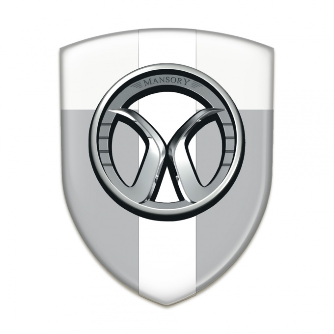 Mansory Auto Emblem Grey White with White Tape 