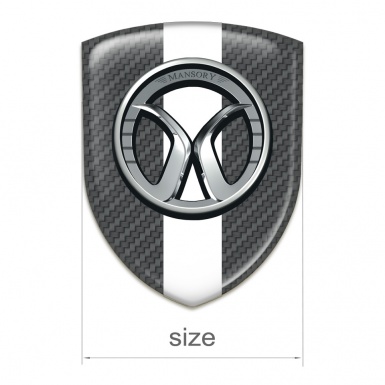 Mansory Logo Emblem dark Grey Carbon White Tape 