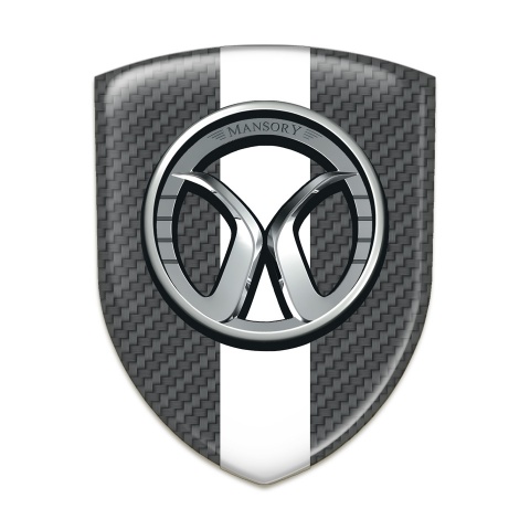 Mansory Logo Emblem dark Grey Carbon White Tape 