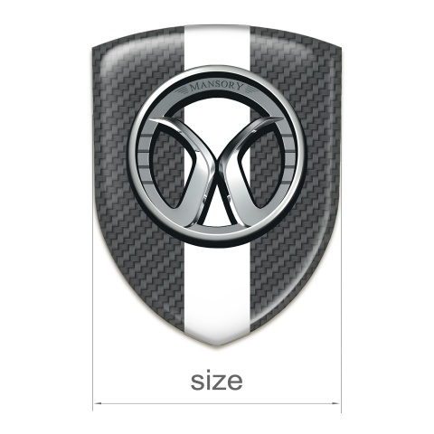 Mansory Logo Emblem dark Grey Carbon White Tape 