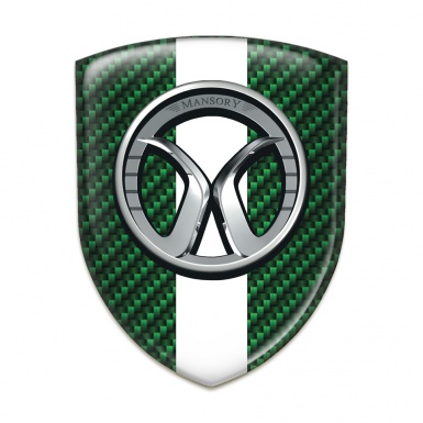 Mansory Domed Emblem Green Carbon Whte Tape