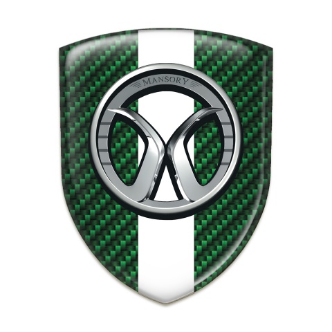 Mansory Domed Emblem Green Carbon Whte Tape