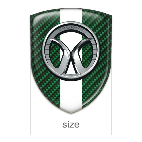 Mansory Domed Emblem Green Carbon Whte Tape