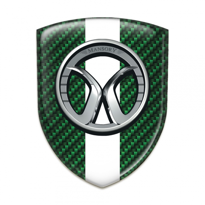 Mansory Domed Emblem Green Carbon Whte Tape
