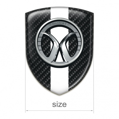 Mansory Silicone Emblem Black carbon White Tape 