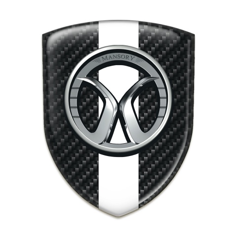 Mansory Silicone Emblem Black carbon White Tape 