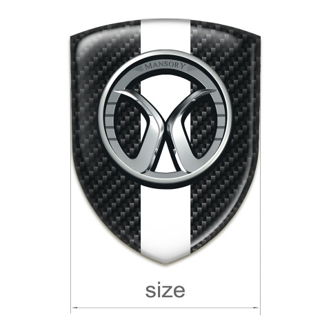 Mansory Silicone Emblem Black carbon White Tape 