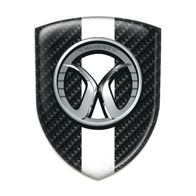 Mansory Silicone Emblem Black carbon White Tape 