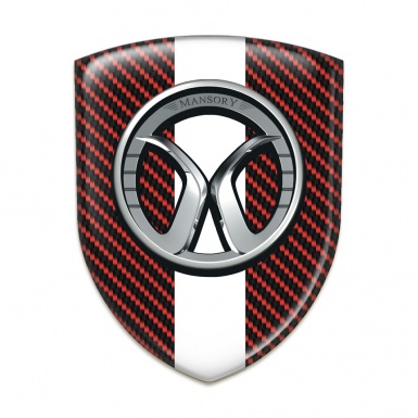 Mansory Resin Sticker Red Carbon White Tape 
