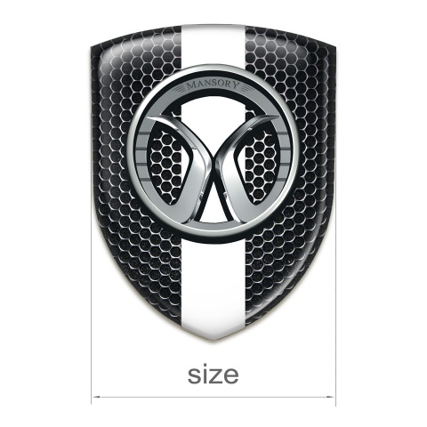 Mansory 3D Gel Emblem Perforated Steel White tape Decoration 