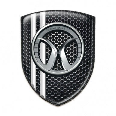 Mansory Emblem Exterior Perforated Steel with White lines Style 