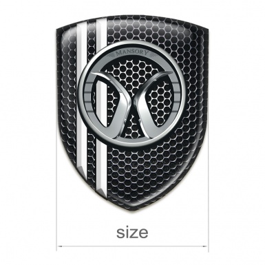Mansory Emblem Exterior Perforated Steel with White lines Style 