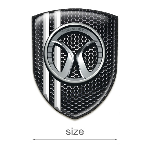 Mansory Emblem Exterior Perforated Steel with White lines Style 