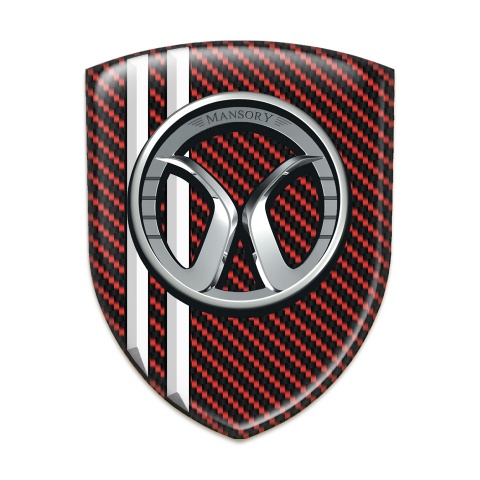 Mansory Tuning Badge  red Carbon White Lines Style 