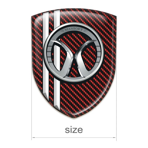Mansory Tuning Badge  red Carbon White Lines Style 