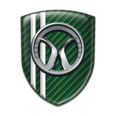 Mansory Car Accessories Badge Green Carbon White Lines Style 