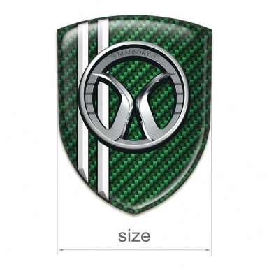 Mansory Car Accessories Badge Green Carbon White Lines Style 